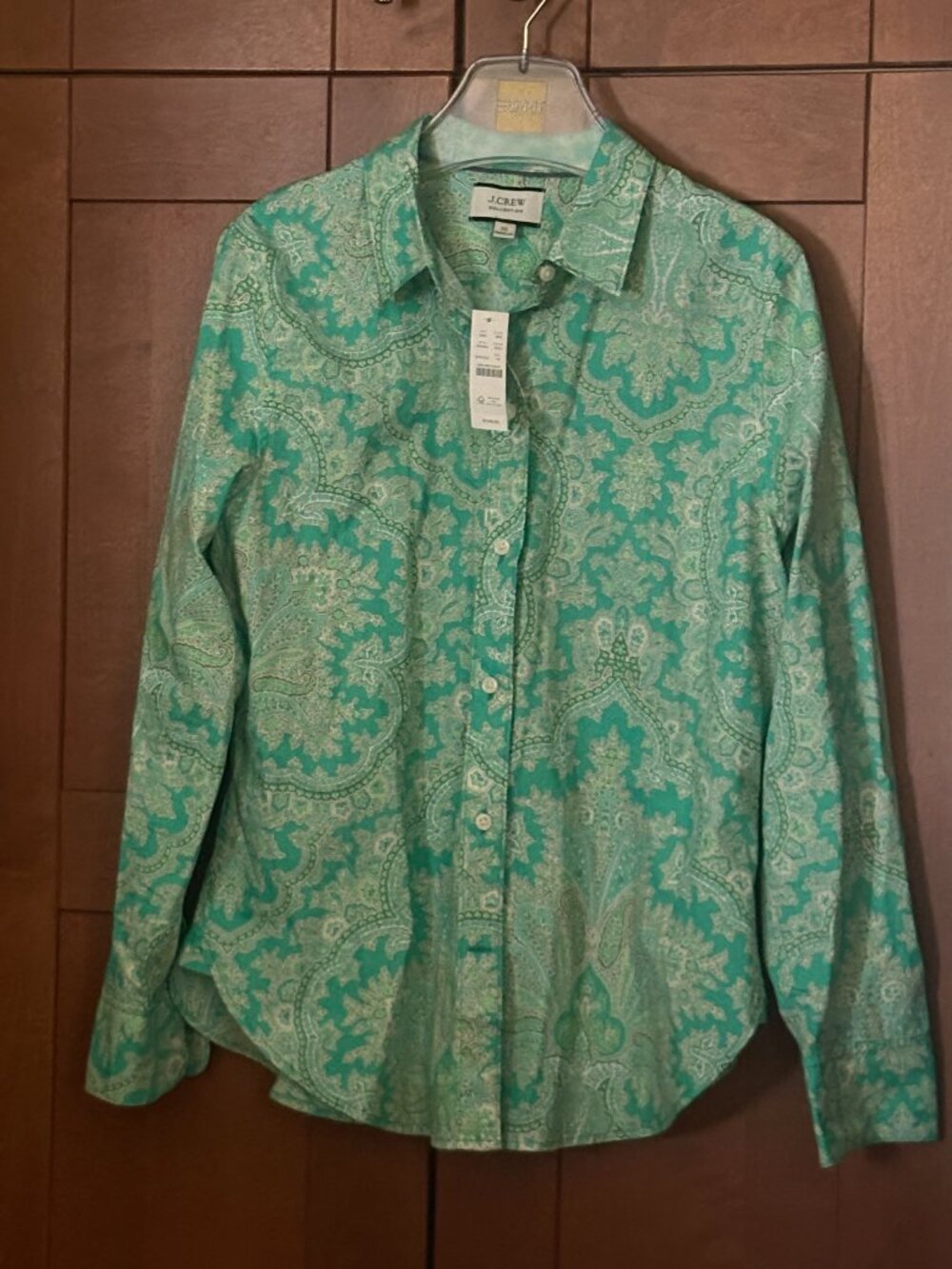 J.Crew Collection Slim-Fit Crisp Cotton Poplin Shirt in Ratti Pendant Paisley Sz